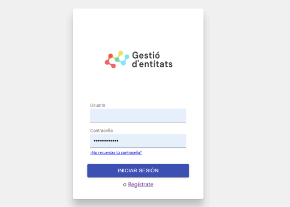 Pantalla de Gestió d'Entitats