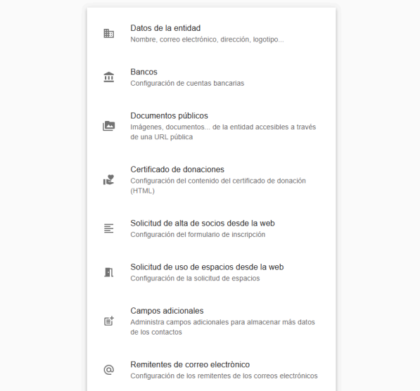 Pantalla de Gestió d'Entitats