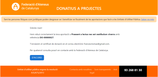 Captura de pantalla SIFAC